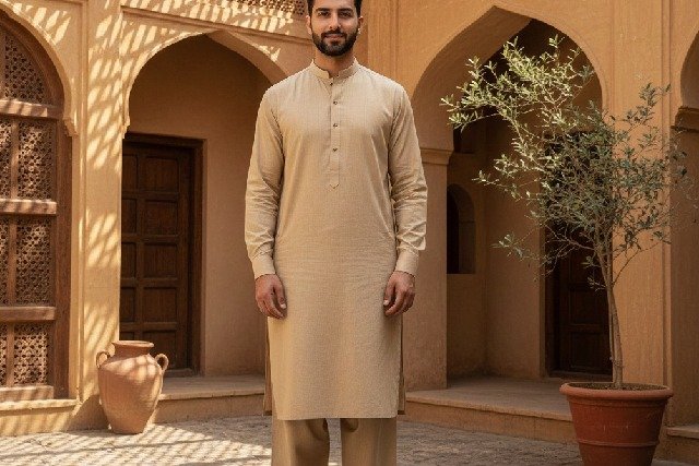 Qamis pakistanais beige : allier élégance et confort à prix abordable