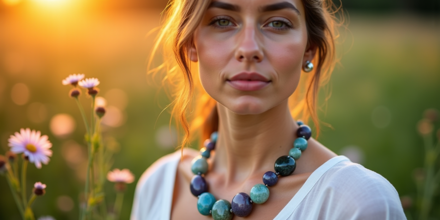 Crystal healing necklace : sublimer votre décolleté avec la beauté brute des pierres